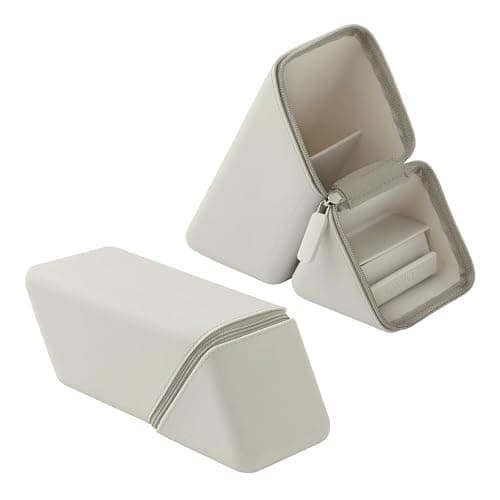 Sonic Pen Case, Caxsta, Portable Pen Holder, Wide, with Drawer, Greige FD-2045-GR - beige, (greige) - Image 1