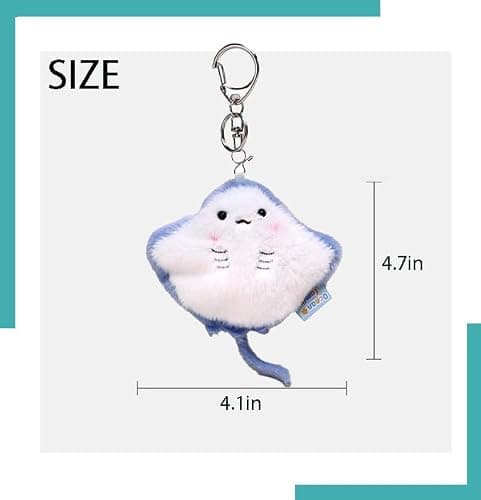 Jenmex Sea Animal Keychain,Kawaii Plush Keychains-Cute Ocean Creature Bag Charms for Backpacks,Purses Car Keys thumbnail 2