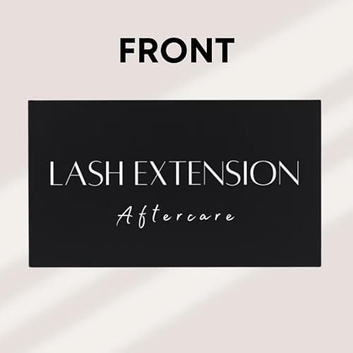 Lash Extension Aftercare Card | 50 Pack | Lash Aftercare Instruction Minimalist Cards Double Sided Size 3.5 x 2 inches Eye Lash Aftercare Kit for Clients with 2-3 Week Refill Instruction thumbnail 3