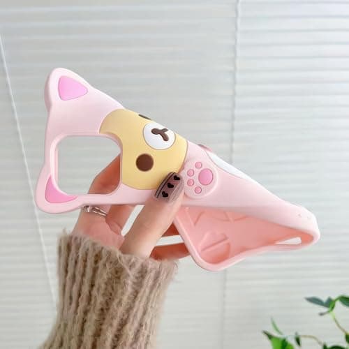 IAIYOXI 3D Cute Cartoon Bear Phone Case for iPhone 16 - Fashionable and Stylish - Funny Pink Bear Design - Soft TPU Protective Case - Kawaii Silicone Cover for Women, Girls, and Kids thumbnail 5