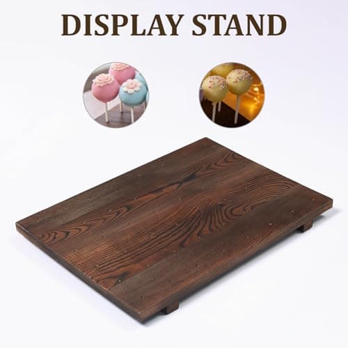jubilander Wood Cake Pop Stand, 48 Holes Lollipop Stand Holder with 100 Sticks, 100 Wrappers, 100 Ties, Cake Pop Display Stand Board for Baby Shower Birthday Party Wedding Ceremony (L) thumbnail 3