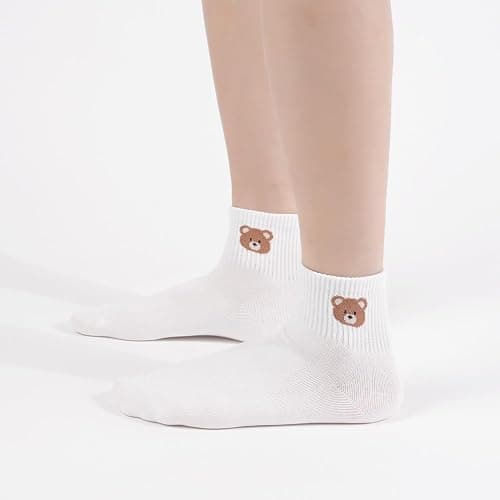 kikiya socks Women Ankle | 4-6 Pairs Heart Design Cute Animal Graphic Novelty Fruit Print Ladies Girls Cotton Socks | US 6-8 thumbnail 9