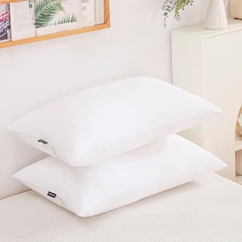 SARAH&EVELYN Gold Goose Down Alternative Bed Pillow-Soft Pillow for Side Sleepers, Set of 2,Standard Size(20×26IN),Super Soft Fabric Cover,Perfect for Side, Back and Stomach Sleepers - Image 1