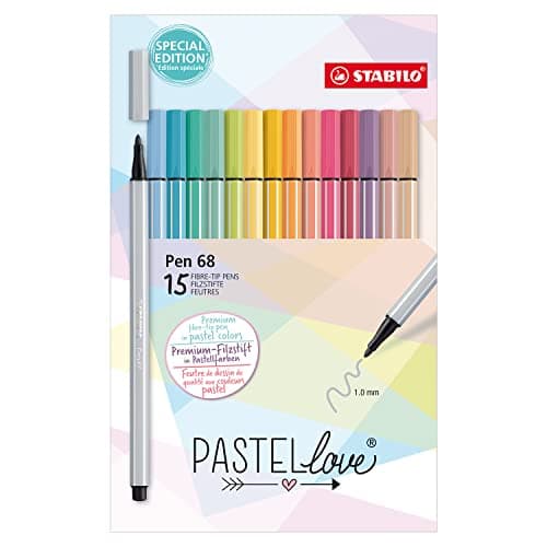 Pennarello Premium - STABILO Pen 68 - Pastellove Set - Astuccio da 15 - Colori assortiti - Image 1