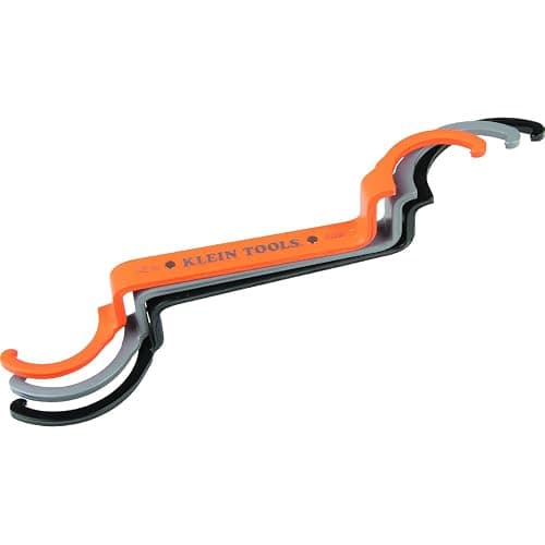 KLEIN TOOLS 50900R Conduit Lockout Wrench Set, Tighten and Loosen Locknuts in Tight Spaces, 1/2, 3/4 and 1-Inch, Offset Bends, 3-Piece - Image 1