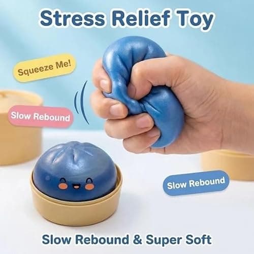 Dumplings Squishy Stress Balls Fidget Sensory Toy Mystery Dumplings Squishy Soft Squeeze Decompression Dough for Adults thumbnail 4
