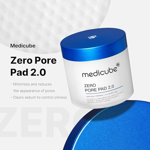 Medicube Zero Pore Pads 2.0 - Dual-Textured Facial Toner Pads for Exfoliation and Minimizing Pores with 4.5% AHA Lactic Acid & 0.45% BHA Salicylic Acid - Ideal for All Skin Types - Korean Skin Care thumbnail 2