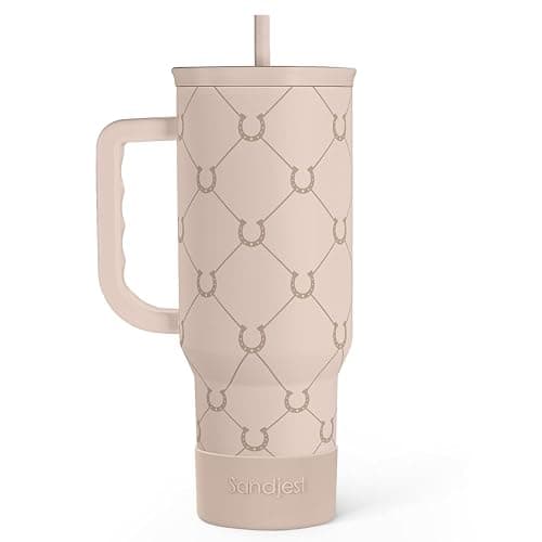 Horse Tumbler with Handle, Insulated Cup Stainless Steel Travel Mug Cup, Gifts for Women Girl, Equestrian Gift for Birthday Christmas, 40oz - Image 1