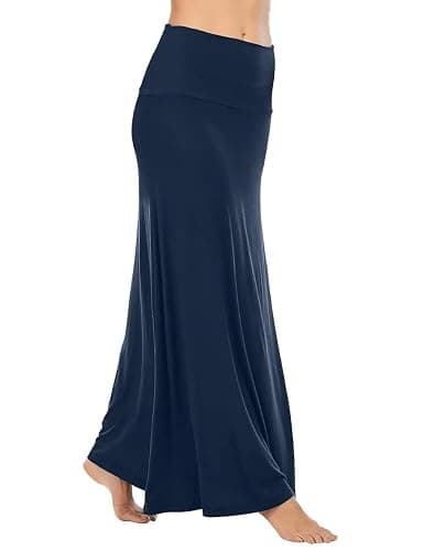 Sweet Hearts Maxi Skirt for Women- Long Skirts for Women | Comfy, Long Skirt, Womens Maxi Skirt, Fold Over, High Waist, ALine, Flowy, Summer, Modest, Knit, Stretchy, Made in USA thumbnail 3