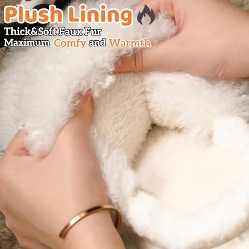 Zigihos Sheep Fuzzy Animal Slippers - Fluffy Comfort, Warm & Cozy Plush Memory Foam - Women's & Men's - Platform Slipper Sizes 6.5-7.5 thumbnail 2