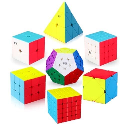 Speed Cube Set, 2x2 3x3 4x4 5x5 Skew Megaminx Pyramid Cube Collection for Kids, Teens & Adults, 7 Pack - Image 1