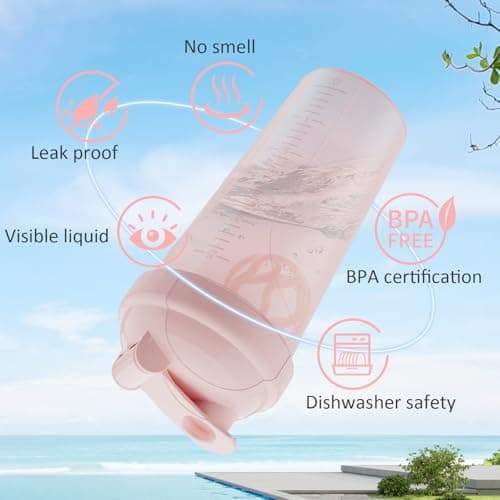 PZMLOASN Protein Shaker Bottle 2-Pack | Shaker Bottle 28oz/800ml thumbnail 5