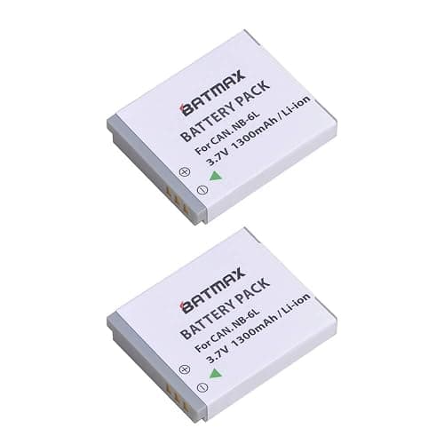 Batmax 2Pcs 1300mAh NB-6L NB 6L NB-6LH Battery + LCD USB Charger for Canon PowerShot S120, SX170 is, SX260 HS, SX280 HS, SX500 is, SX510 HS, SX520 HS, SX530 HS, SX540 HS, SX600 HS, SX610 HS, SX700 HS thumbnail 2