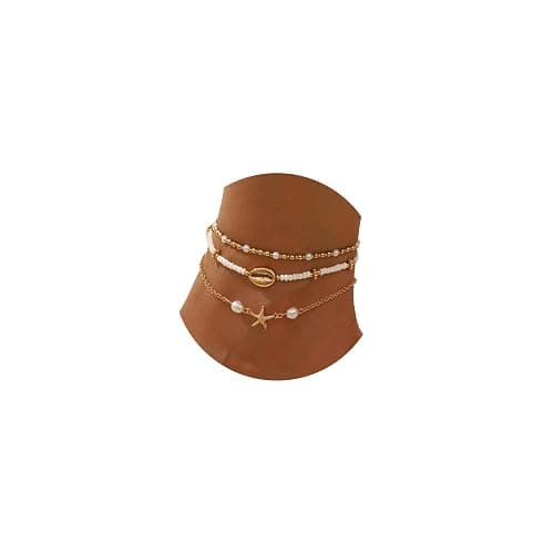 Smilelife Seashell Ankle Bracelets for Women Starfish Bracelets Layered Boho Puka Shell Anklet Cowrie Shell Bracelets Hawaiian Summer Beach Foot Chain Jewelry thumbnail 2