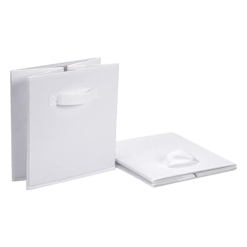 Amazon Basics Collapsible Fabric Storage Cubes Organizer with Handles, Sturdy Storage Bins, White, 10.5-x-10.5-x-11-inch, 6-Pack thumbnail 6