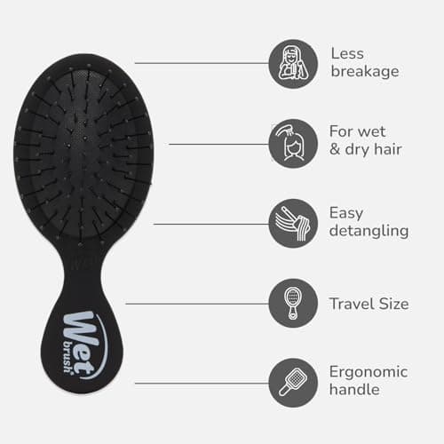 Amazon.com : Wet Brush Mini Detangler Hair Brush, Black Frost, Detangling Travel Hairbrush, Ultra-Soft IntelliFlex Bristles Glide Through Tangles with Ease, Pain-Free, All Hair Types : Beauty & Personal Care thumbnail 5