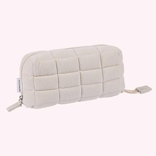 GETBSTOOP Multifunction Quilted Creative Pencil Box Large Capacity Travel Toiletry Bag Cotton Pillow Shape Simple Pen Pouch for Outdoor Travel thumbnail 4