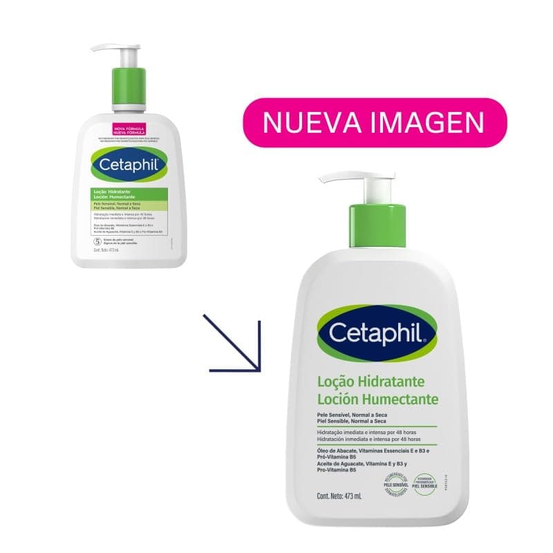 CETAPHIL® Loción Humectante Corporal y Facial 473 ml | Hidratación 48h con Niacinamida, Vitamina E, Dimeticona y Aceite de Aguacate | Textura Ligera y No Grasa thumbnail 3