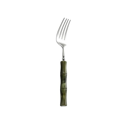 50 Piece Silverware Set Service for 10,Premium Bamboo Acrylic Handle Flatware Set Home Include Fork Knife Spoon Set Package for Christmas and Thanksgiving（Green） thumbnail 6