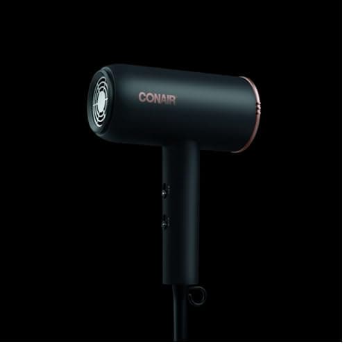 Conair 1875 Watt HTDC Titanium Pro 330C Hair Dryer, Ceramic Titanium Technology, Includes Concentrator and Diffuser,Tourmaline technology, Black, Perfect for travel thumbnail 3