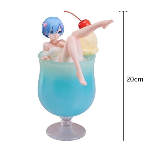 LUNK REM/Remu Figures,Wine Glass Ramu/RAM Anime Figure Model,Cute Girl Figurine Action Statue Figura Anime Decoration 7.87IN thumbnail 3