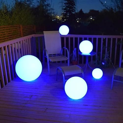 LOFTEK Pool LED Light Ball - 12-inch Sphere Lamp Rechargeable - 16 RGB Cool Lamp for Bedroom Ambient Lighting - Smart Night Light for Baby Nursery - Waterproof Light for Yard & Pool Decor, 1PCS thumbnail 2