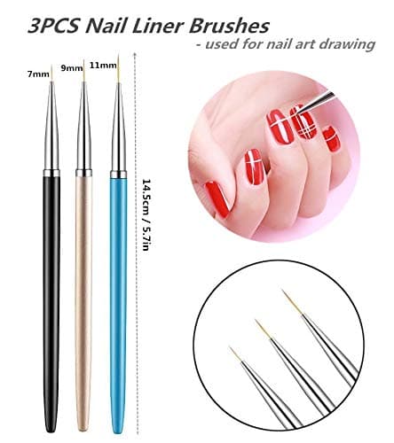 FULINJOY 5PCS Dotting Pens with 3 PCS Nail Painting Brushes, Nail Art Design Tools thumbnail 4