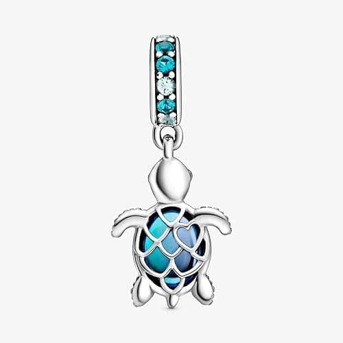 PANDORA Meeresschildkröte Murano-Glas Charm-Anhänger 798939C01 5,1 x 16,5 x 13,4 mm Blau thumbnail 4