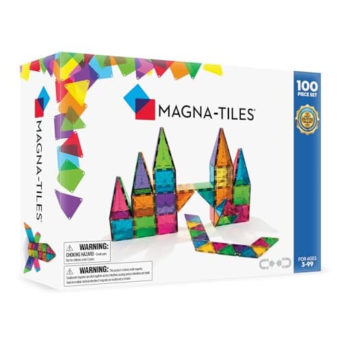 MAGNA-TILES Classic 100-Piece Magnetic Construction Set, The Original Magnetic Building Brand - Image 1