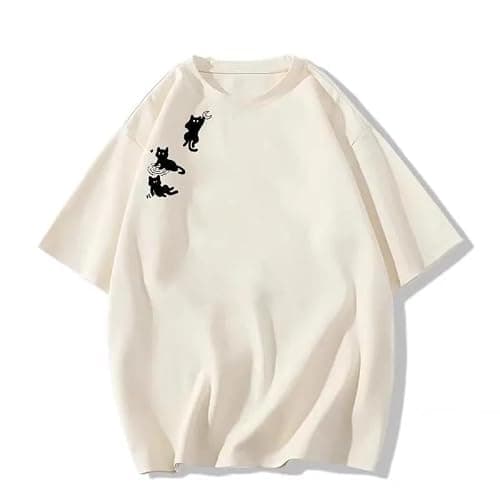 Womens Casual Y2k Tops Streetwear Oversized Tees Kawaii Cat Graphic Baggy Shirts Harajuku Cotton Tshirt Alt Clothes thumbnail 6