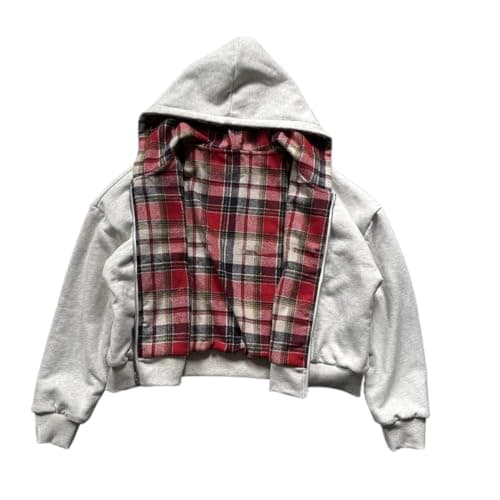 YTRPI Men's Women Zip Up Hoodie Oversized Sweatshirts Reversible Casual Jackets Y2k Winter Clothes - Image 1