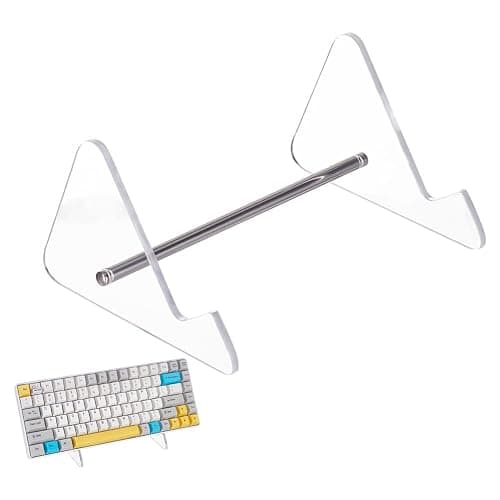 CRASPIRE Keyboard Display Stand Acrylic 1-Tier Keyboard Holder Transparent Acrylic Stand Detachable Keyboard Storage Holder with Platinum Tone Iron Findings for Keyboard Computer Tablet Picture Frame - Image 1