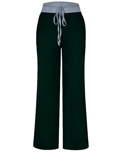 NEWCOSPLAY Women's Comfy Pajama Pants Casual Drawstring Palazzo Lounge Wide Leg Pants thumbnail 3