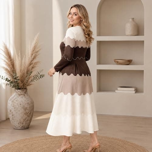 Bounce Dresses for Women Church Brown Pearl Midi thumbnail 2