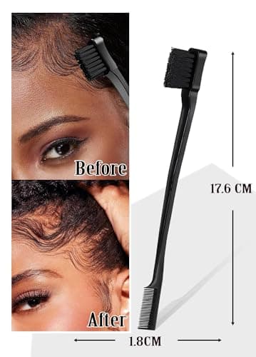 AnWoor 4Pcs Edge Brush Slick Back Hair Stick, Hair Wax Stick for Flyaways, Slick Back Hair Brush for Smoothing Baby Hair, Rat Tail Combs Parting Combs for Braiding Hair, Teasing Brush for Fluffy Hair thumbnail 8