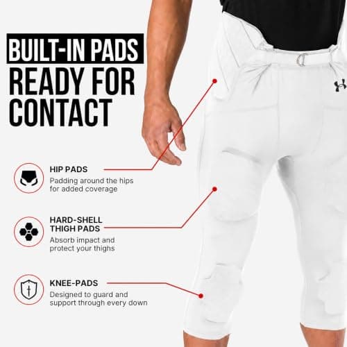 Under Armour Gameday Armour Integrated Football Pant Youth, White, X-Large thumbnail 2