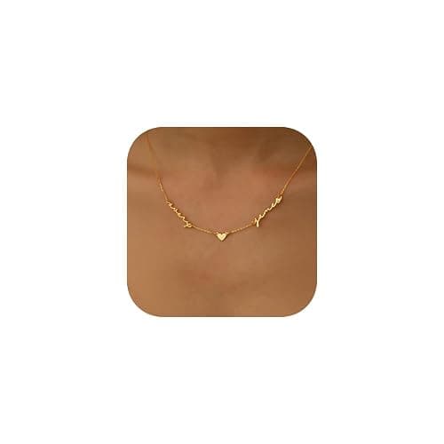 Personalized Name Necklace with Curb Chain,18K Gold Plated Handmade Personalized Necklace with Kid Name Family Choker Nameplate Necklace Mother Day Jewelry Gift for Mom - Image 1