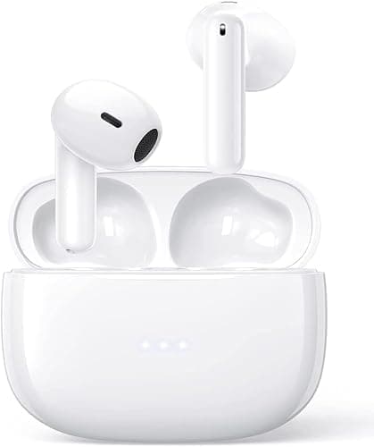 Wireless Earbuds Bluetooth 5.3 Headphones with 4 ENC Mic, 36H Battery, Deep Bass, IP7 Waterproof, White, In-Ear True Wireless - Image 1