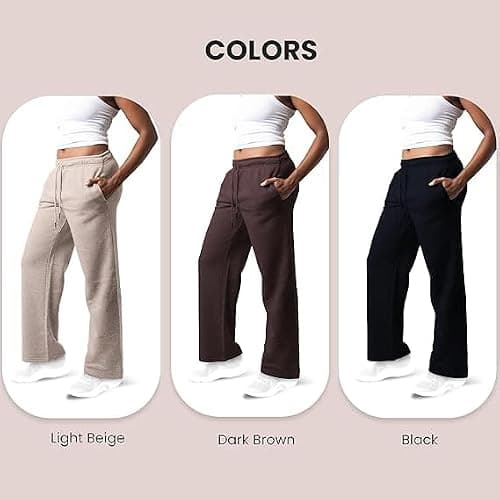 Common Stitch 3 Pack Sweatpants Women, Wide Leg Womens Sweatpants, Workout - Yoga Pants (Available in Plus) thumbnail 4