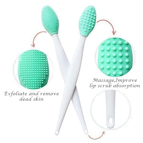 Lip Scrub Brush,Lip Scrubber Exfoliator,Double-Sided Silicone Lip Exfoliating Tool,Gentle Lip Exfoliator Scrubber Brush for Smooth,Soft,Bright,and Healthy Lips(2 PCS) thumbnail 5
