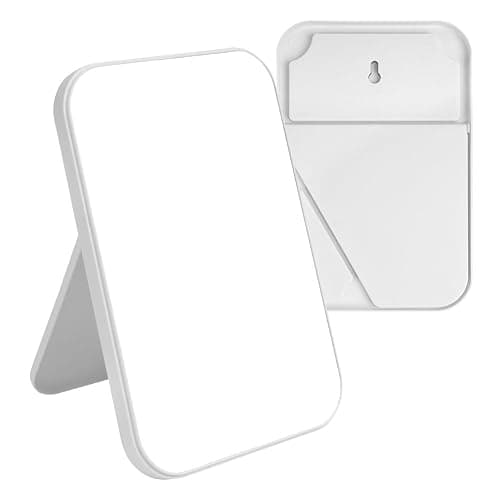 OSDUE 20*13.4cm Makeup Mirror, Foldable Desktop Vanity Mirror Portable Rectangular Makeup Travel Mirror with Stand, Desktop Vanity Mirror for Office Desk,Vanity Table, Travel, Camping (Large - Beige) thumbnail 8