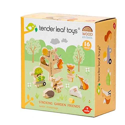 Tender Leaf Toys - Stacking Garden Friends - 14 Pcs Wooden Stacking & Balancing Toy & Educational Game with Free Travel Bag - Early Learning Develops Strategic Thinking & Fine Motor Skills - Age 18m+ thumbnail 5