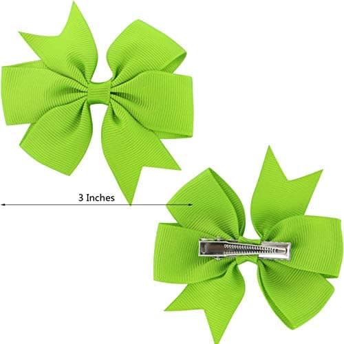 40Piece 3 Inch Boutique Grosgrain Ribbon Pinwheel Hair Bows Alligator Clips For Girls Babies Toddlers Accessories Teens In Pairs thumbnail 2