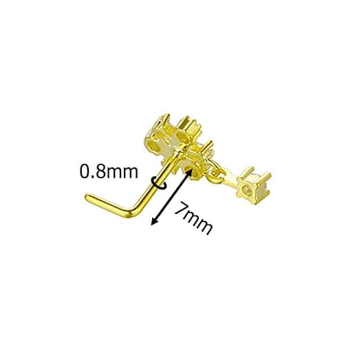 Niaspi 2Pcs 20G CZ Flower Dangle Nose Rings for Women Stainless Steel L-Shaped Nose Studs Rings Dangling Nostril Nose Piercing Jewelry thumbnail 6