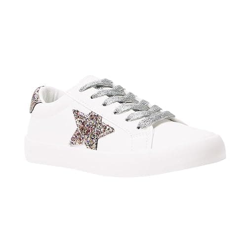 FabKids Kids Sneakers Boys Girls White Shoes Low Top Lace Up Footwear for Toddler Little Kid Big Kid - Image 1