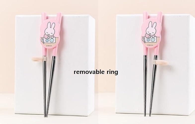Cute Fork, Spoon, and Chopsticks Flatware Set with Case, Stainless Steel (Ivory) thumbnail 3