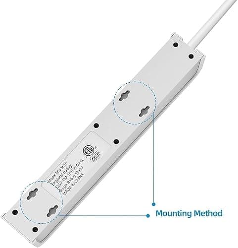 TiFFCOFiO Surge Protector Power Strip, 6 Feet Extension Cord, 600 Joules Surge Protection, Multiple Protection 6 Outlet Strip, 14 AWG Cord, 15A/1875W, ETL Listed, 2 Packs thumbnail 5