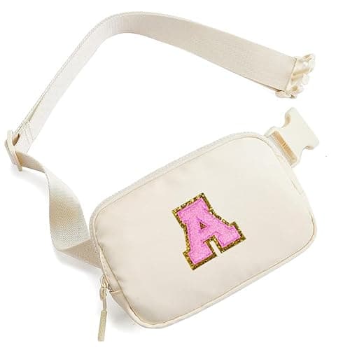 Letter Waist Pack for Women Girls – Initial Crossbody Fanny Pack with Keychain, Personalized Gift Bag(A) thumbnail 3