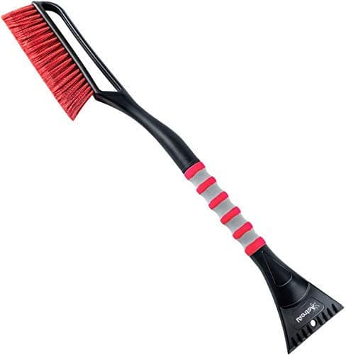 AstroAI 27" Snow Brush and Ice Scrapers for Car Windshield, Detachable Snow Scrapers with Ergonomic Foam Grip for Cars, Trucks, SUVs (Heavy Duty ABS, PVC Brush, Red) thumbnail 8