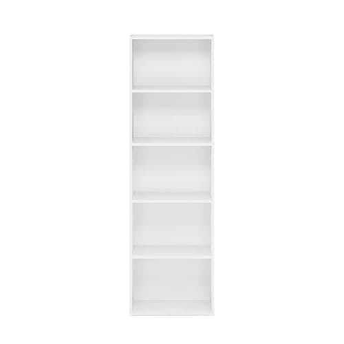 Furinno LUDER Book Shelf, 5-Cube Bookshelf, Bookcase with Open Shelf, 9.4 x 15.8 x 52, for Living Room, Bedroom, Home Office, White thumbnail 7